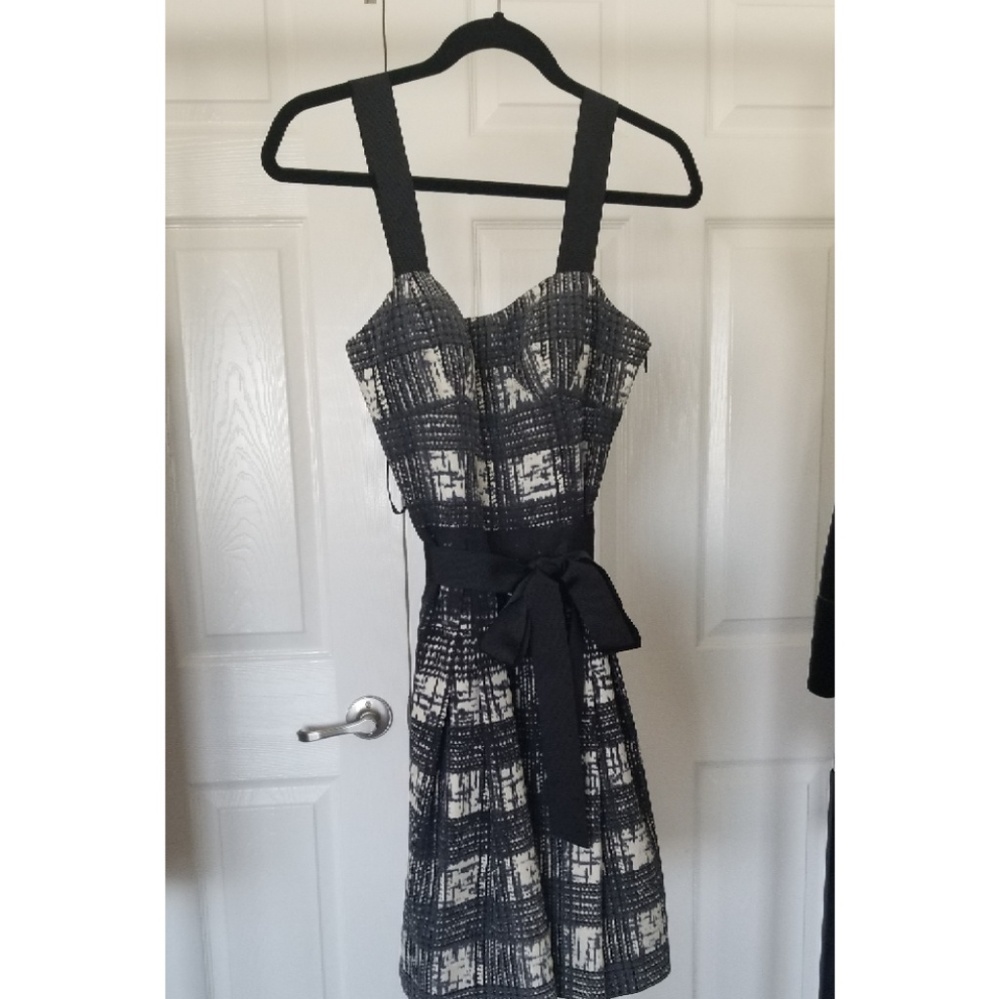 Guess navy blue and white plaid dress
